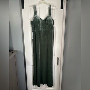 Azazie Eucalyptus Velvet Maxi Dress